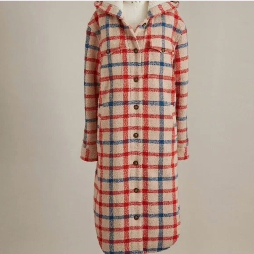 Plaid Hooded Long Coat